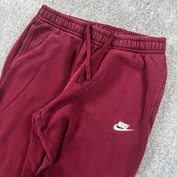 Nike Sportswear Club Fleece Joggers Men Medium Wine Red Tapered Sweatpants - Picture 2 of 10